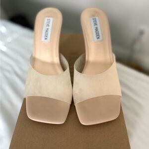 Steve Madden Women's Cream Slide Sandals